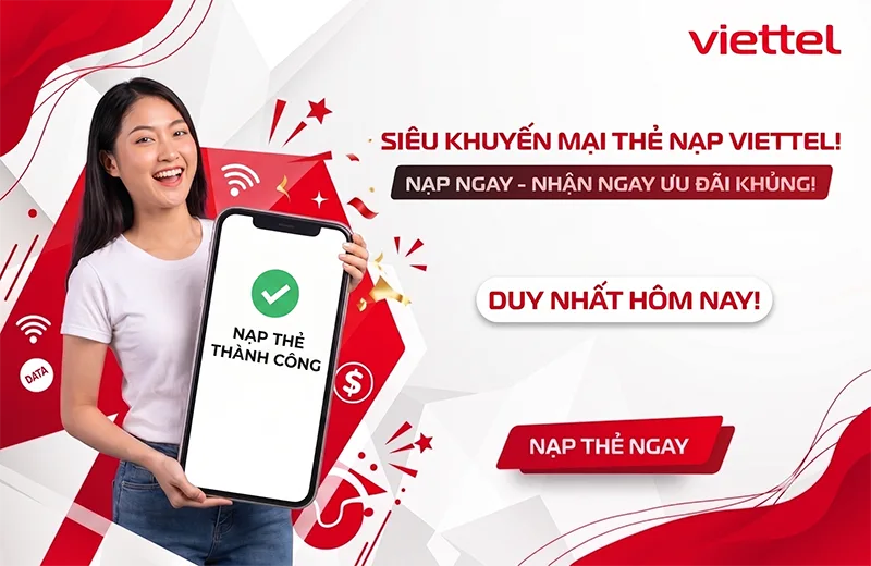Khuyến mãi Viettel tặng 20% giá trị nạp thẻ vào ngày 11/5/2026